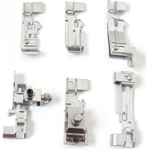 6Pcs/Set Domestic Sewing Machine Presser Foot Rolled Hem Feet Kit Set Spare Parts Hem Foot Household Sewing Tools Accessories