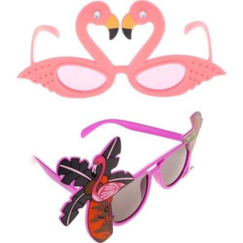 Novelty Hawaiian Tropical Flamingo Sunglasses Kids Birthday Party Fancy Dress Gift for Hawaiian Luau Beach Party