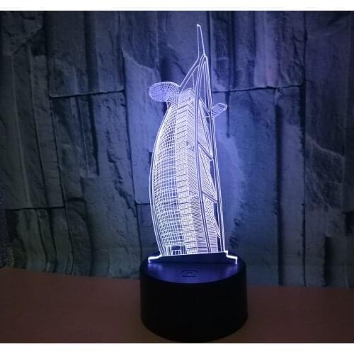 Sailing Hotel Seven-color 3d Lamp Led Acrylic Vision 3d Stereo Desk Lamp Christmas Gift Childrens Toys Table Lamp