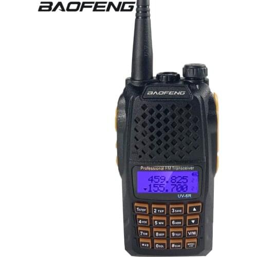 Baofeng UV-6R UV6R Walkie Talkie U/VHF 400-520 MHZ Portable Ham Dual Band Two Way CB Radio Receiver PTT Transceiver LCD Display