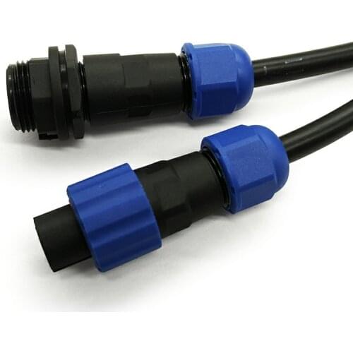SD13 Industrial IP68 Waterproof Connector 1 Pin 25A Electrical Terminal Power Straight In-line Cable Wire Adapter