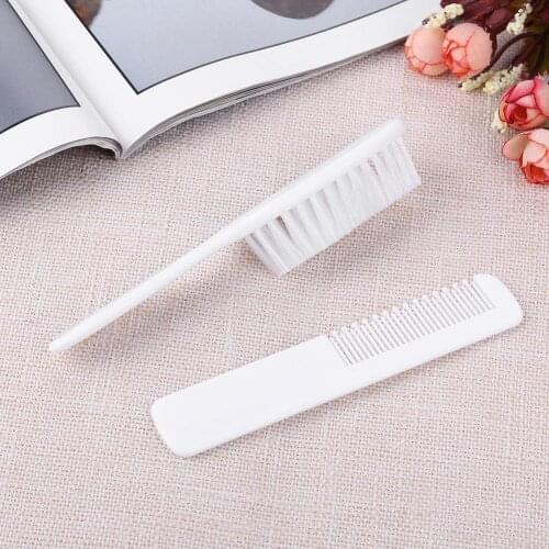 2pcs/set Newborn Baby Hairbrush Soft Baby Comb Hair Scalp Massager Tool Set Mini Portable Baby Hairbrush Comb Baby Care