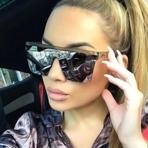 Brand Design Sunglasses Fashion Oversized Vintage Flat Top Sun glasses Women Luxury Sunglass UV400 Shades lentes de sol mujer