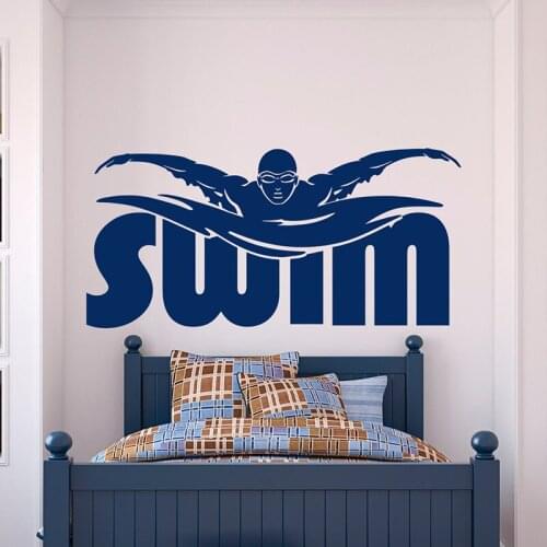 Sports Wall Decal Stickers Swim Swimming Pool Swimmer Gift Sports Decor For Boys Room Bedroom Dorm Wall Art Decoration Z397