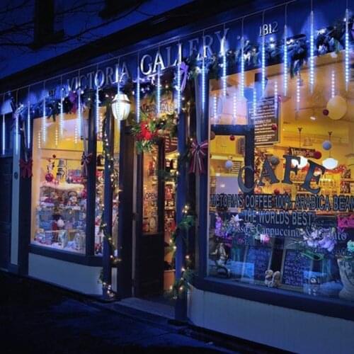 50cm LED Meteor Shower Garland Holiday Strip Light Outdoor Solar Lamp Waterproof Fairy Lights For Garden Street Christmas Decor