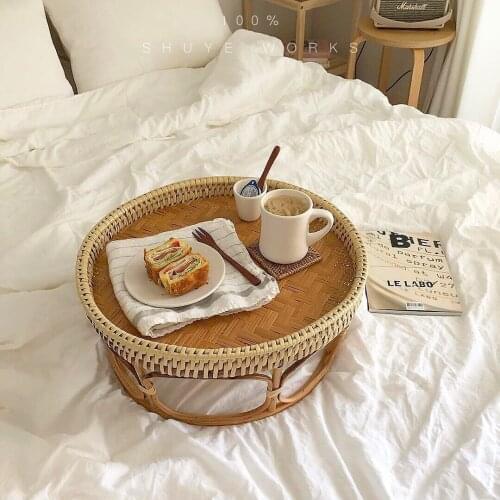 The cane makes up of tea table coffee table for living room bedside table tatami table side table Picnic table small table