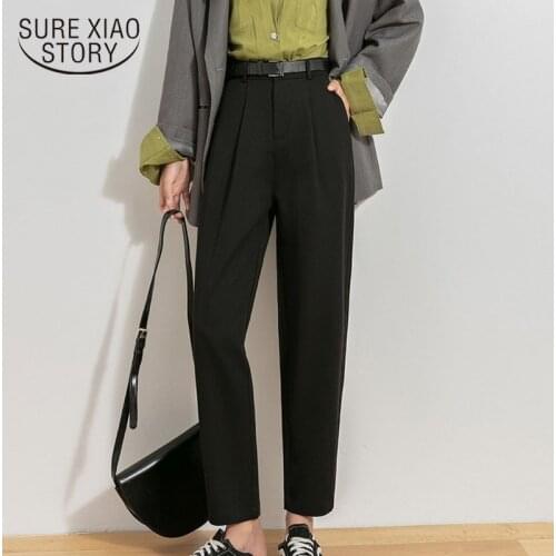 Vintage Harem Pants Women 2021 Autumn Streetwear Casual High Waist Pants Harajuku Loose Trousers Capri Fashion Clothing 11178