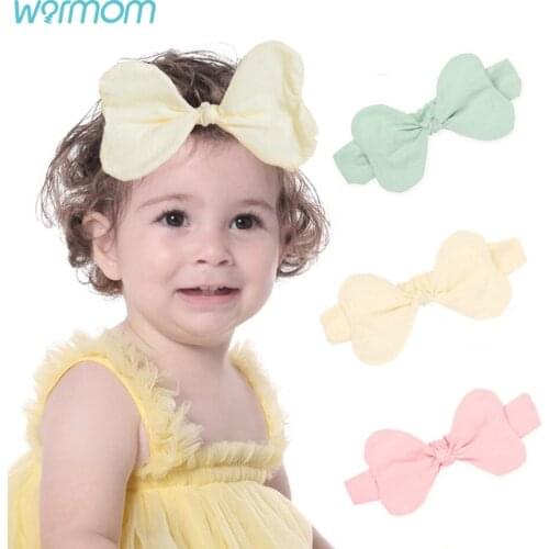 Warmom Handmade Big Butterfly Baby Hairband Newborn Girl Turban Soft Kids Toddler Hairband Haarband Baby Hair Accessories