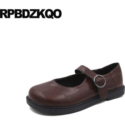 British style black brown 2019 chinese japanese round toe mary jane designer shoes china ladies retro mori girl women flats