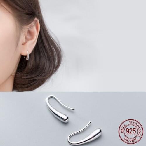 La Monada Stud Earrings For Women Silver 925 Minimalist Glossy Water Drop Fine Women Earrings Jewelry Stud Earrings 925 Silver