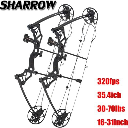 1 Set 30-70 lbs Compound Bow IBO 320 fps Ourdoor Hunting Bow Fishing Shooting 16-31inch Draw Length Sports Archery Bow And Arrow