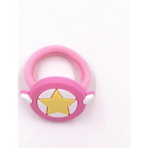 1pcs Star Icon Hair Band Elastci Hair Rope Safety Silicone Ice Cream Hair Accessories Girls Headwear Baby Head Ornament Gifts