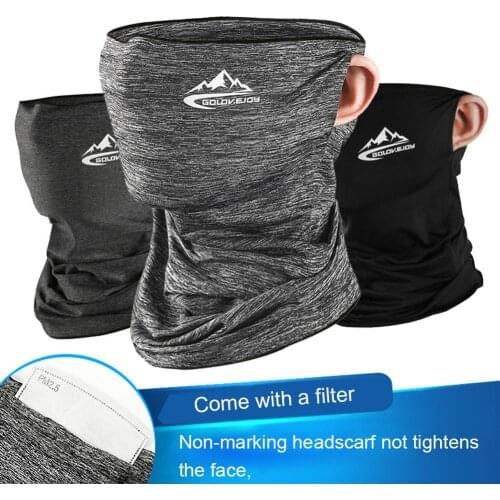 1PCS Ice Silk Sunscreen Scarf Soft Breathable Neck Gaiter With Filter Magic Turban Windproof Multi-functional Riding Headscarf