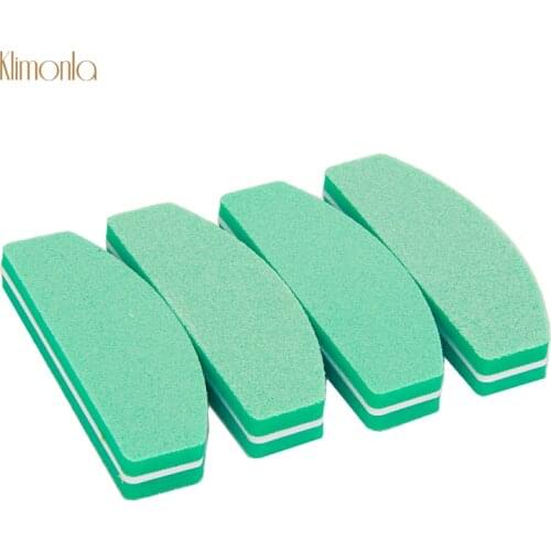 100/180 Half Moon Nail Art File Blocks 7pcs Mini Small Nail Art Manicure Sanding Buffers Green Sponge Buffing Nail File Set