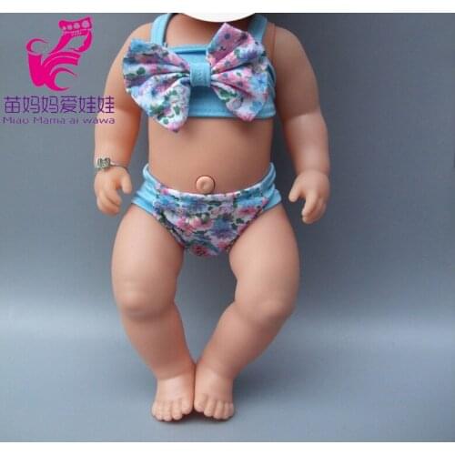 18 inch girl Doll Bikini + Cap summer Swimming Suit With Hat fit for 43cm baby dolls