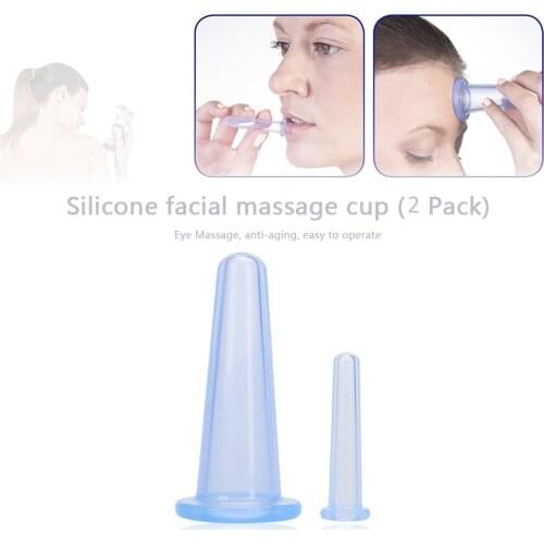 2Pcs Silicone Cupping Cup Vacuum Face Massage Cup Face Body Cupping Suction Cups Facial Leg Arm Relaxation Health Care Tool