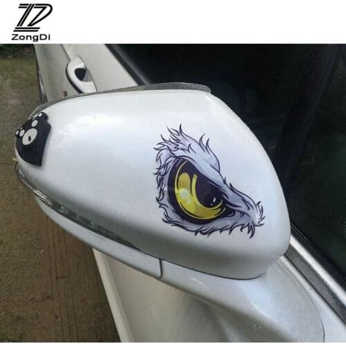 ZD 2Pcs 3D Stereo Reflective Car-Styling Stickers For Audi A4 B6 B8 VW Passat B5 B7 Skoda Octavia A7 A5 Renault Megane 2 3 Ford