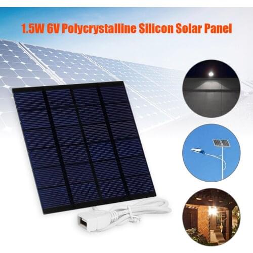 2021 1.5W 6V USB Solar Panel Polysilicon Portable Outdoor Travel DIY Solar Cells Outdoor Camping Hiking Solar Car