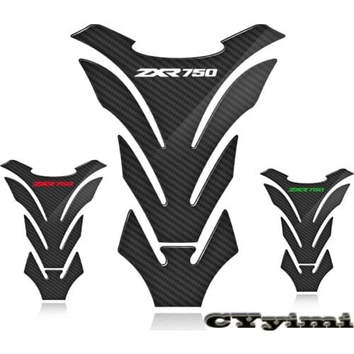 3D Carbon Fiber Motorcycle Fuel Tank Pad Cover Protector Decal Stickers For Kawasaki ZXR750 ZXR 750