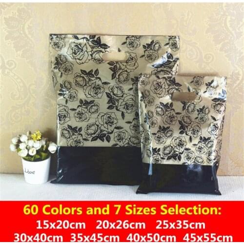 5pcs 25x35cm 30x40cm 35x45cm Plastic Gift Bags With Handles Wedding Birthday Decor Cookie Candy Gift Packaging Bags Party Favors