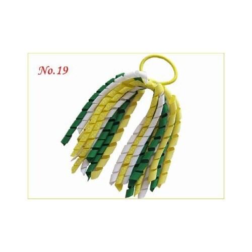 50 pcs Curly ribbon horsetail Corker Ponytail accessories with Elastic Clip hand customize clip