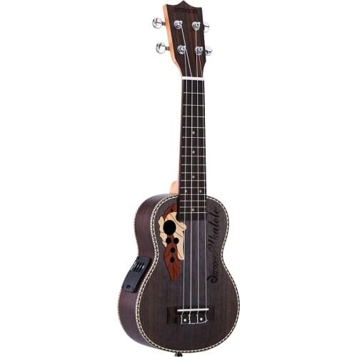 Ammoon 21 Inch Rosewood Wood Ukulele Ukelele Uke with EQ