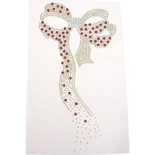 Butterfly Leaves Bow Rhinestone Diamante DIY Transfer Hotfix Iron on Motif Gift