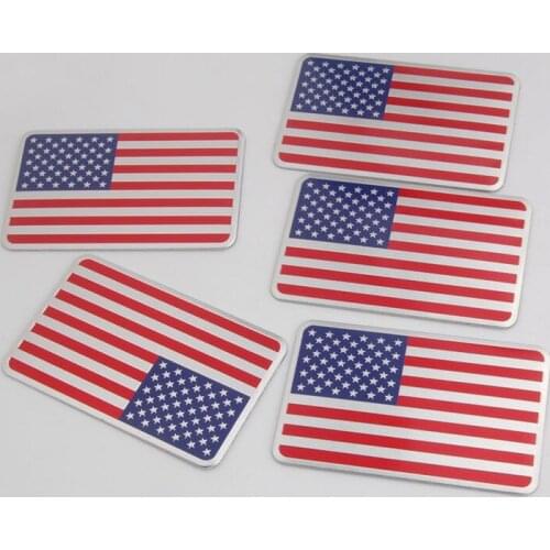 BBQ@FUKA 5Pcs Racing Car Truck United State USA US Flag Emblem Sticker Decal Badge Decor Car Auto Stickers