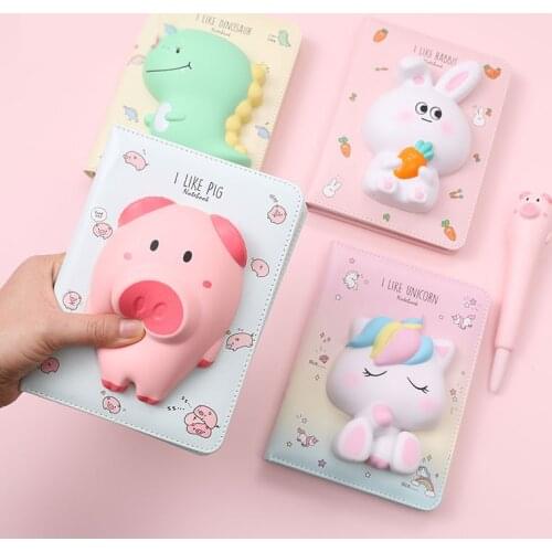 Cartoon Unicorn Cactus Dog Decompression Notebook Note Book Diary Weekly Planner Journal Notepad Stationery School Supplies