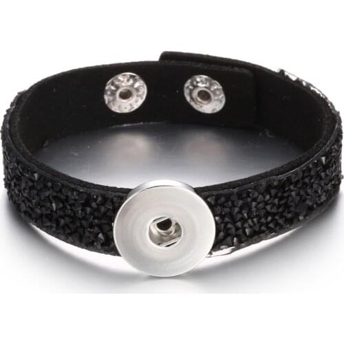 Length Customed 11 colors bracelet for women 18mm the bloomer snap button armband PU leather sterling jewelry bohemian for man