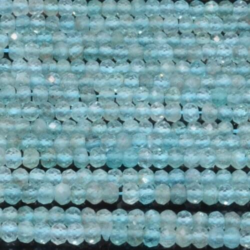 Natural Light Clean Apatite Faceted Rondelle Beads 3x2mm / 4x2mm