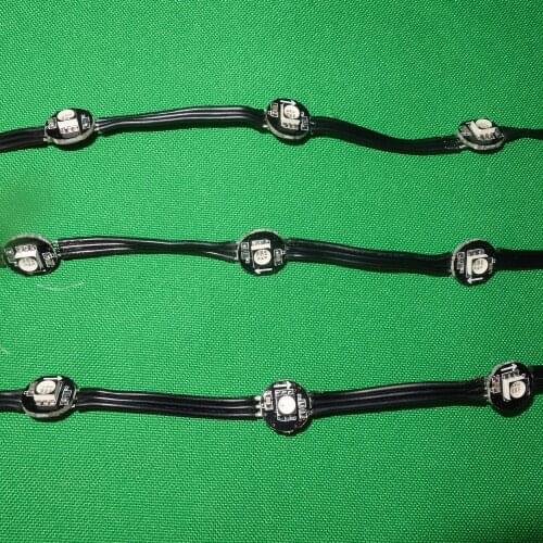 Black DC5V WS2811 led 5050 SMD pixel node;50pcs a string;black wires;5cm wire spacing