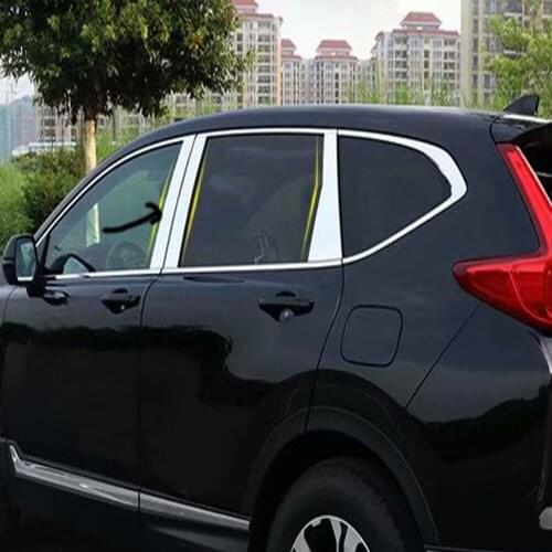 For Honda CRV C-RV 2017 2018 2019 Car Window Pillar Posts Cover Trim Middle BC Column Car Sticker Accessories Styling 6pcs/set