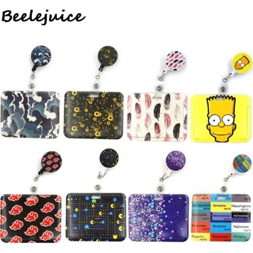 ID Horizontal Card Holder Lanyard Colorful Retractable Badge Reel Nurse Doctor Student Exhibition ID Card Clip Badge Holder Gift