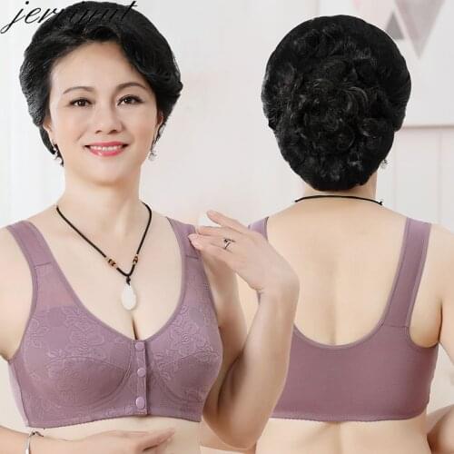 Jerrinut Bras For Women Underwear Push Up Bralette BH Elderly Front Button Bra Cotton Bra Plus Size Seamless Wireless Lingerie