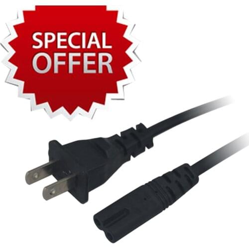 US For xbox for PS3 slim 2-Prong Port AC power cable cord US plug for Sony Playstion 2 Console Power Supply for Playstion 3