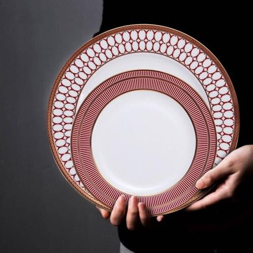 Ceramic Dinner Steak Fresh Fruit Salad Container Snacks Plate Coffee Cup Wedding Gift 8 Inches Kitchen Utensils Tableware