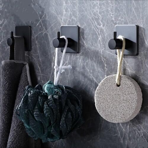 Adhesive Hooks for Bathroom Wall Sticker Wall Door Clothes Coat Hat Hanger for Kitchen Bathroom Rustproof Towel Hooks