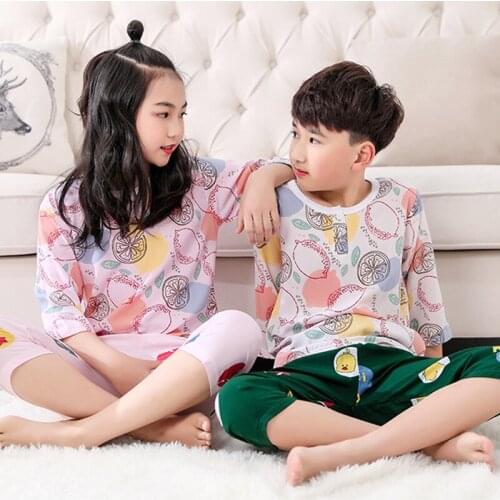 Baby Girl Summer Clothes Short Suits Clothing New Cartoon Print Casual Child T-Shirt Toddler Boy Pajama Sets Newborn Home Wear
