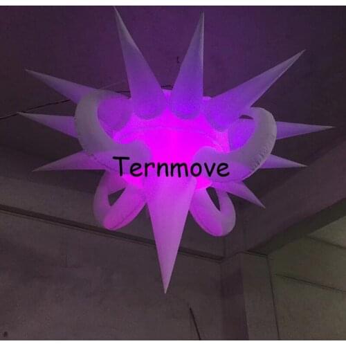 2M Inflatable Star LED Light 16 Colors Changing with LED Light and Inner Blower for Sky Lighting Night Club Advertising Decor