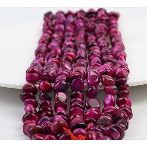 Natural Stone Purplish Red Tiger Eye Chips Beads Irregular Freeform Gravel Beads Bracelet 5*8mm for Jewelry Making DIY Necklace