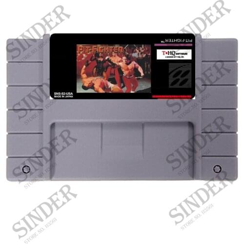 Pit-Fighter USA Version 16 bit Big Gray Super Game Card