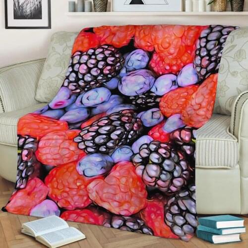Berry Good 3D Print Plush Blanket Throw On Sofa Home Decor Soft Warmth Washable Nap Blanket Dropshipping