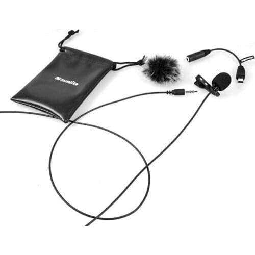 Commlite Lavalier Microphone Clip-on Omni-directional Condenser Microphone +Wind Muff for GoPro Hero 3 3+ 4