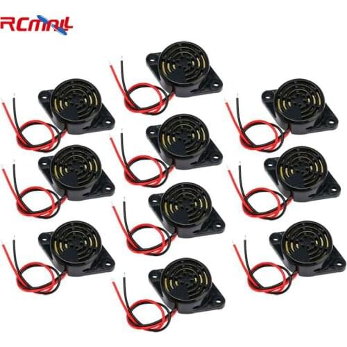 RCmall 10Pcs 95DB Alarm High Decibel DC 3-24V Alarm 12V Electronic Buzzer Beep Continuous Beep for Arduino SFM-27