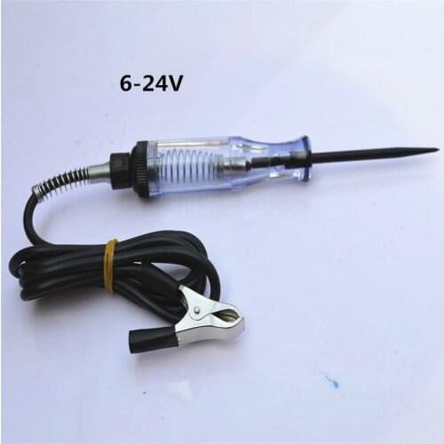 Car Tester Pen with Spring DC 6V 12V 24V Transparent Car Motorcycle Light Lamp Electrician Test Pencil tool
