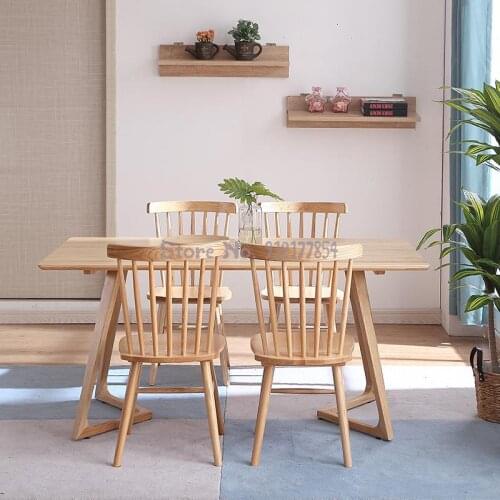 Nordic Home Solid Wood Dining Chair Domestic Wooden Backrest Simple Modern Leisure Cafe Ins Chair