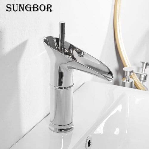 Modern Chrome Bath Basin Faucet Brass Faucet Sink Mixer Tap Vanity Hot Cold Water Bathroom Faucets Deck Mounted Torneira AL-7130