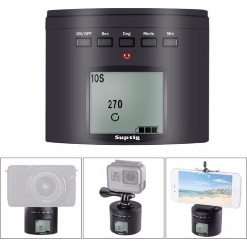 Suptig RSX-350 360 Degree Panoramic-Head Power-driven Time Lapse Stabilizer Tripod Adapter Turntable Mount For Gopro HERO9/8 /7