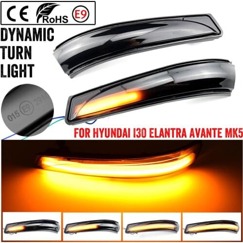 For Hyundai Elantra GT Avante MK5 MD UD 11-15 Veloster i30 GD LED Dynamic Side Mirror Indicator Blinker Sequential Light